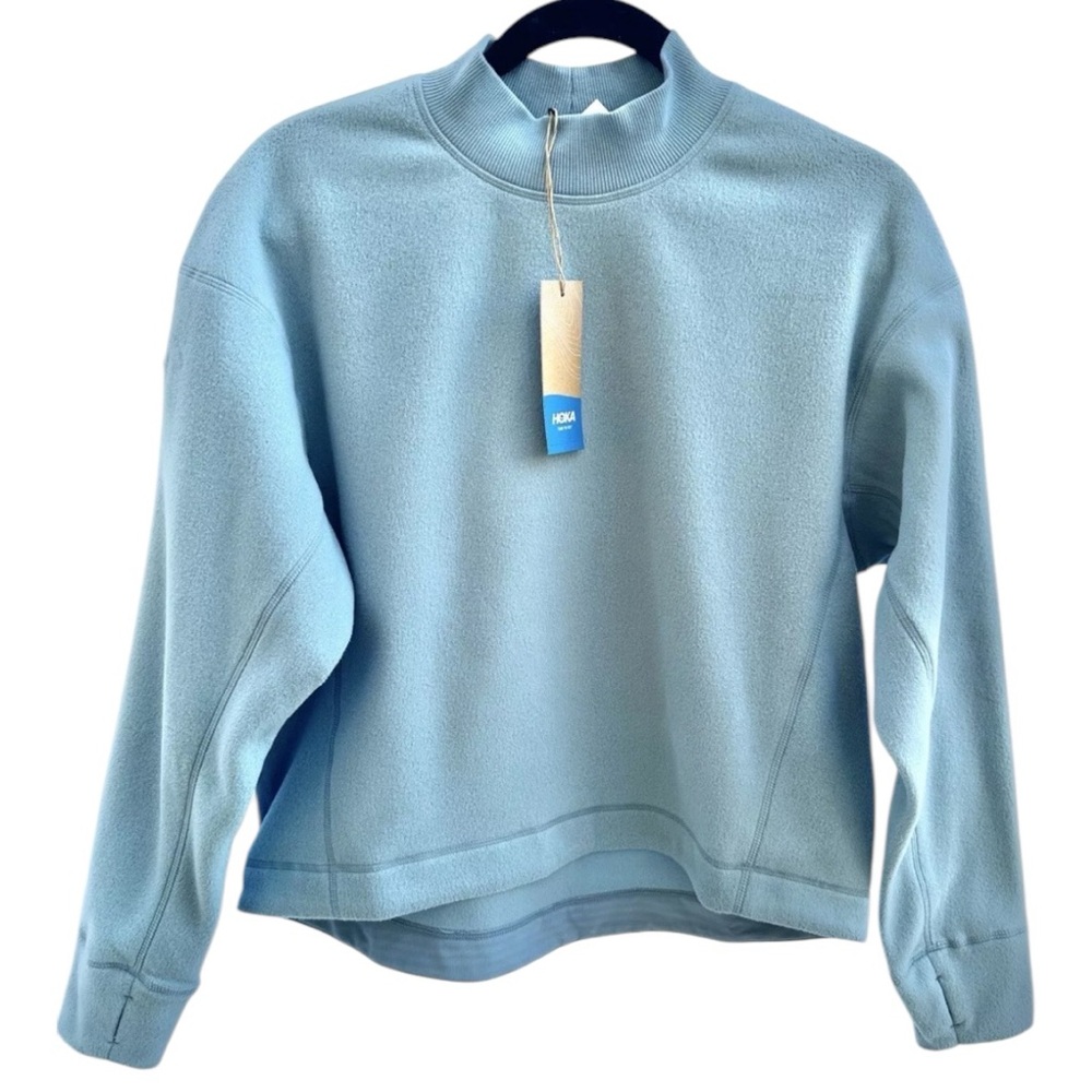 New Hoka Blue Fleece Crew Sweater Pullover Size Small Sold Out